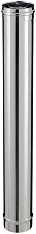 Conduit droit inox pour poele a granules – PGI pour poeles a Pellets – Diametre 80/130 – Longueur 1000 – Finition : Inox