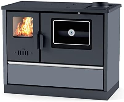 Cuisinière Bois avec Four Chauffage seul Versi Sannover 7 kW Noir