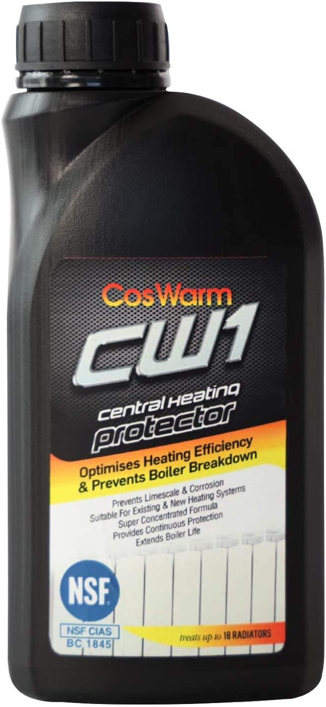 CosWarm CW1 Inhibiteur & Protecteur de Chauffage Central | Traite 18 radiateurs | Liquide Protection Contre l’entartrage, Corrosion & Rouille pour Chaudières, Radiateurs, Systèmes de Chauffage Central