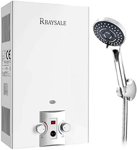 RBAYSALE 20kW GPL Chauffe Eau à Gaz Butane 10L, Chauffe-Eau Propane à Démarrage Basse Pression 0,2bar, Avec Certification CE【Amélioré】