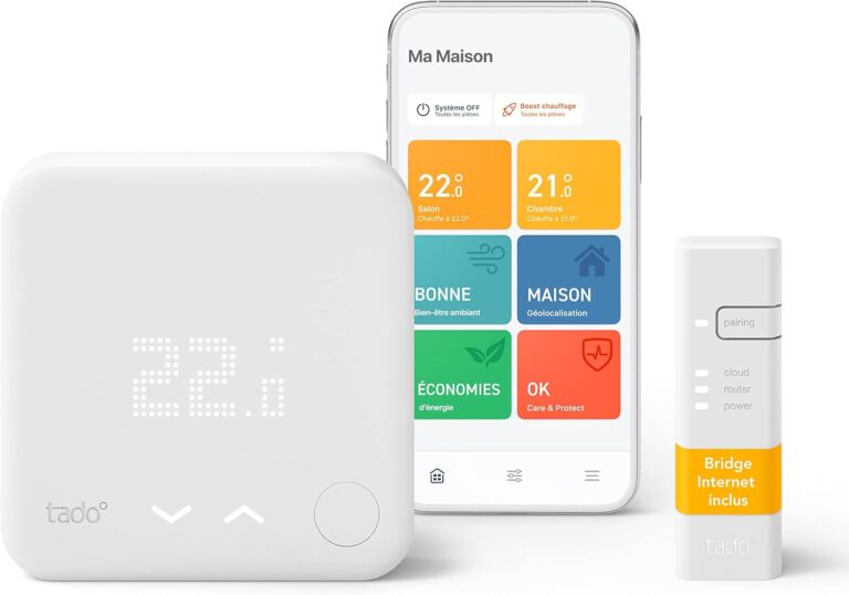 tado° Kit de Démarrage Thermostat Intelligent Filaire V3+ – Thermostat connecté pour chaudière et chauffage au sol – Installation facile – Compatible avec Alexa, Google Assistant et Siri