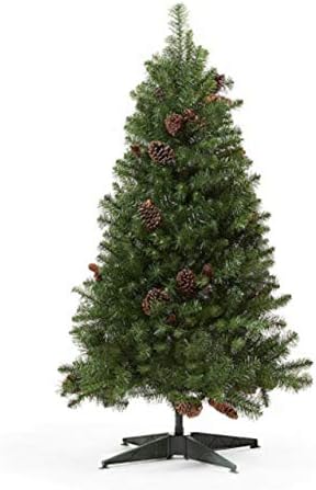 Xodo Store Sapin de Noël – Sapin Cervinia vert avec pommes de pin Hauteur 120 cm avec pied