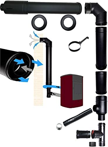 poêle à granulés fumées d’échappement d’air coaxiaux dn de combustion Kit 80-130 d’aspiration fabriqués en Italie.