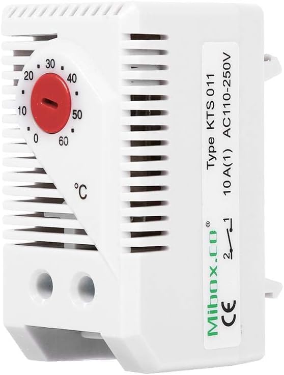 Asixx Thermostat Mécanique, 0-60℃ Thermostat Réglable Contrôleur de Température Régulateur de Température pour Le Chauffage, Le Ventilateur du Filtre et l’Équipement de Refroidissement(KTO011)