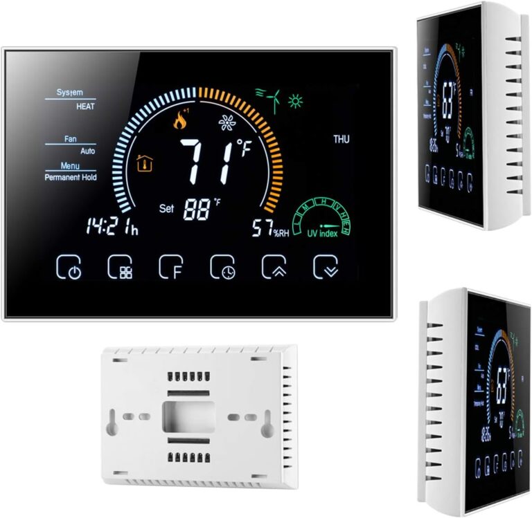 BecaSmart série 8000 3A LCD écran tactile chauffage de chaudière thermostat de contrôle de programmation intelligent avec connexion WIFI (Chauffage de chaudière, Noir (WIFI))