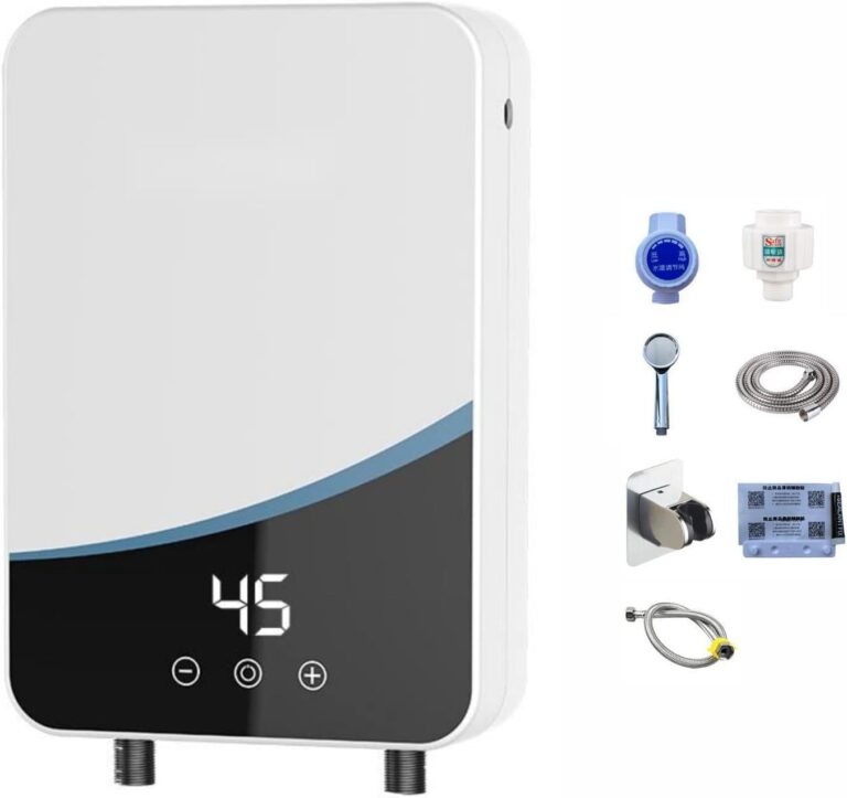 MSFE chauffe-eau instantané électrique,5500W chauffe eau instantané electrique sans réservoir,chauffe eau instantané electrique douche avec affichage tactile et numérique,mini chauffe-eau électrique