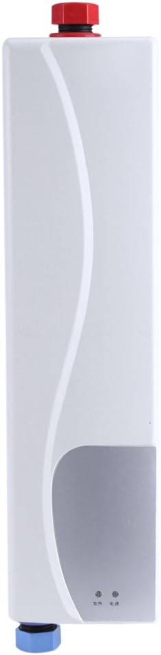 Mini chauffe-eau électrique instantané 220V 3000W Chauffe-eau instantané Salle de bains Cuisine Lavage Prise UE Blanc avec vanne de vidange à pression de chaudière unique (Blanc)