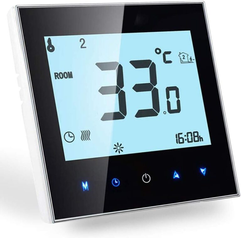 Thermostat Intelligent WiFi Compatible avec Le Thermostat d’ambiance Alexa Google Home – Wireless pour Le Chauffage électrique régulateur de température programmable à écran Tactile LCD 16A