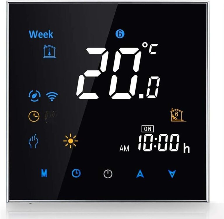 Thermostat WiFi Intelligent Compatible Alexa Google Home – Thermostat sans Fil Programmable pour Le Chauffage électrique,Contrôleur de Température Numérique à Télécommande, 16A