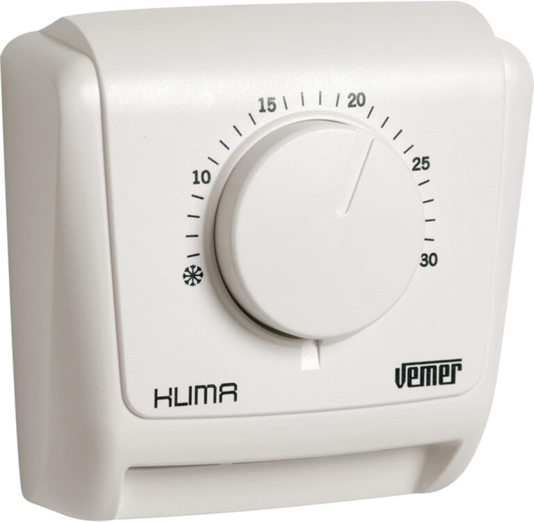 VEMER VE018800 KLIMA 2 – Thermostat d’ambiance Mécanique avec Bouton, Fonction Chauffage, Blanc